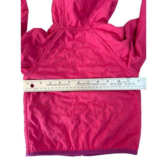 North Face Girls Reversible Pink Purple Fleece Lined Jacket Sz 6 - Picture 7 of 9